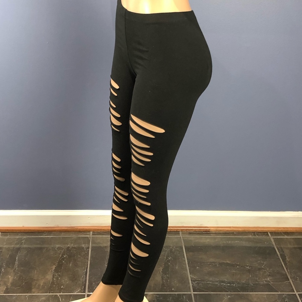 Fashion Nova Black Cut Out Leggings - Picture 5 of 8